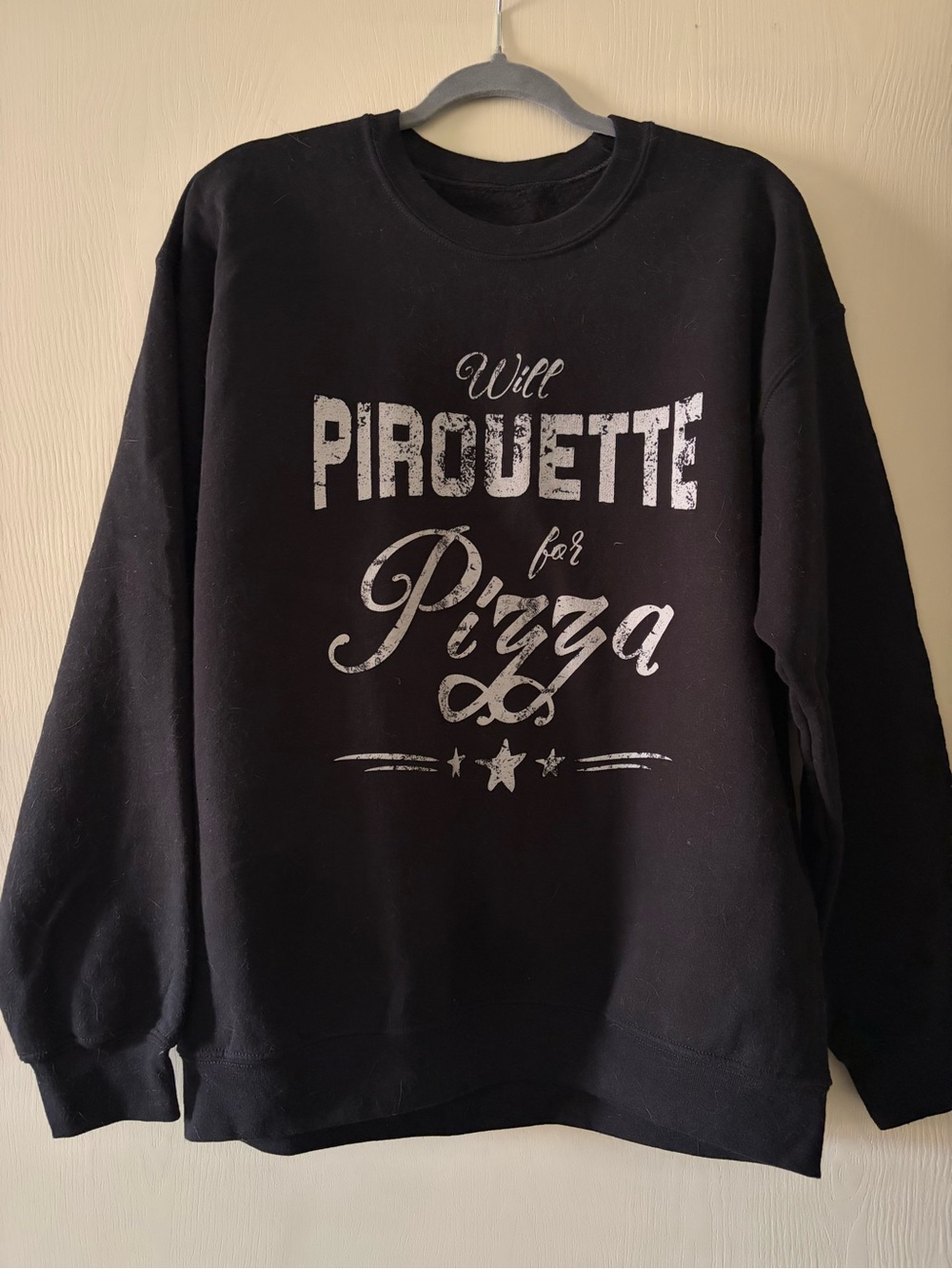 Fun oversized ballet themed sweatshirt